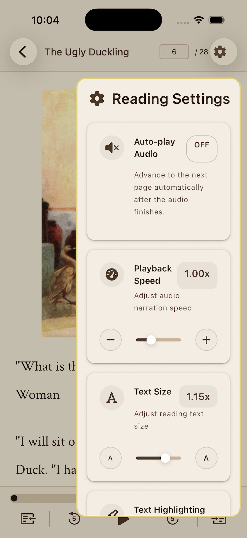 Story Reading Interface